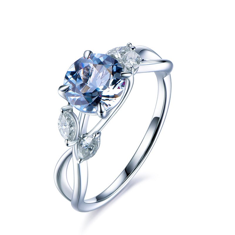 2.99 CTTW fashion 18KT WHITE GOLD CORNFLOWER BLUE AQUAMARINE ENGAGEMENT RING 8