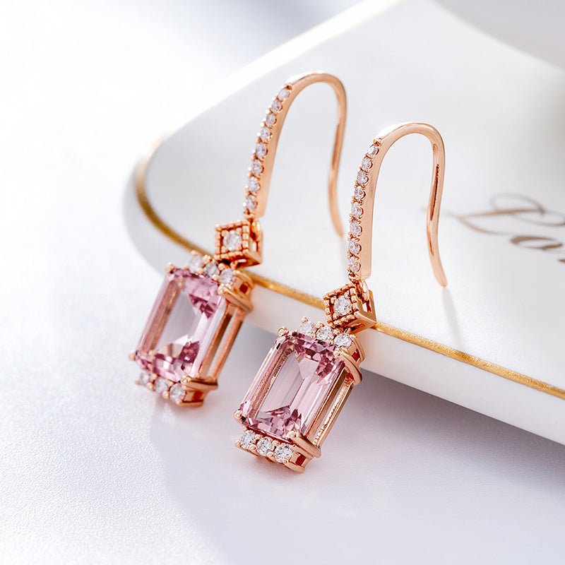 Morganite Rose Gold diamond earrings good