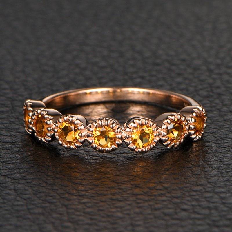 Citrine fashion anniversary band