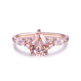 1.2ct Pear Morganite Moissanite Engagement Ring 14K Gold - Lord of Gem Rings