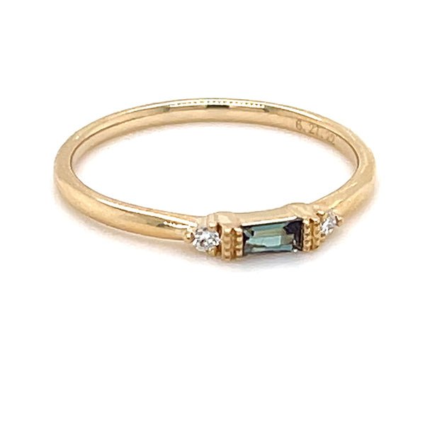 Art Deco Baguette Alexandrite Band in Silver - Lord of Gem Rings