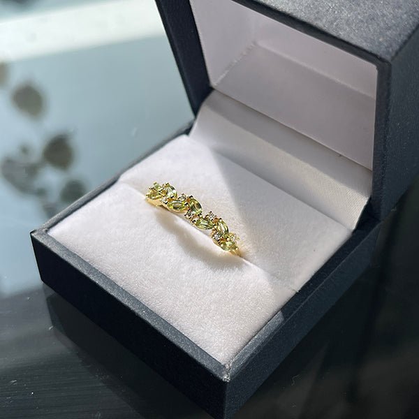 August Birthstone Band Marquise Peridot Band - Lord of Gem Rings