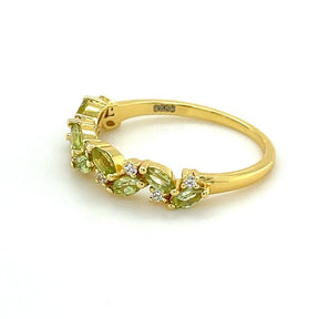 August Birthstone Band Marquise Peridot Band - Lord of Gem Rings