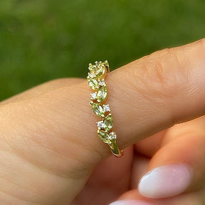 August Birthstone Band Marquise Peridot Band - Lord of Gem Rings