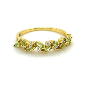 August Birthstone Band Marquise Peridot Band - Lord of Gem Rings