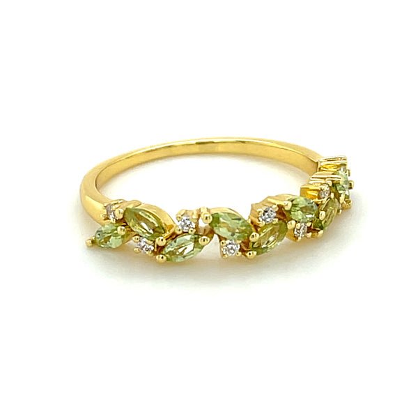 August Birthstone Band Marquise Peridot Band - Lord of Gem Rings