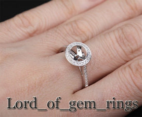 Diamond Engagement Semi Mount Ring 14K White Gold Setting Round 6-6.5mm Bezel - Lord of Gem Rings