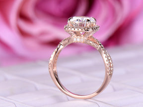 Infinite Love Round Moissanite Engagement Ring Diamond Halo - Lord of Gem Rings