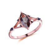 Marquise Smoky Quartz Engagement Ring, 14K Gold/Silver - Lord of Gem Rings