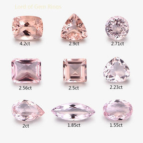 Morganite loose stones, for custom Engagement or Wedding Ring with accent diamonds or gemstones - Lord of Gem Rings
