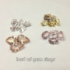 Morganite loose stones, for custom Engagement or Wedding Ring with accent diamonds or gemstones - Lord of Gem Rings