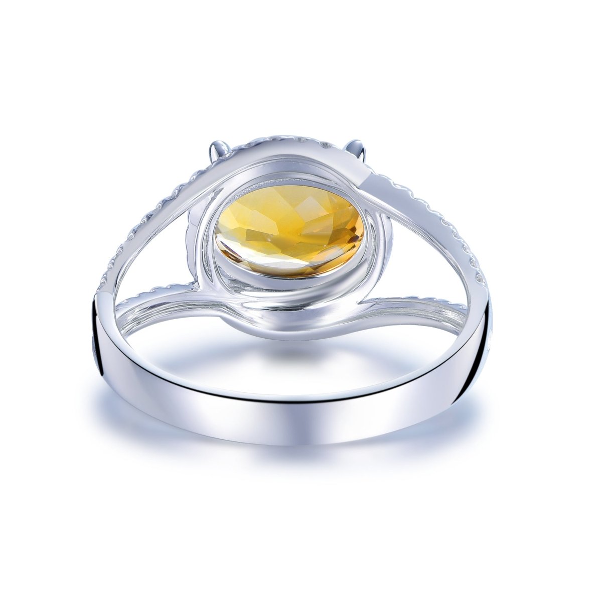 Oval Citrine Lovely Bow Ring 14K Gold - Lord of Gem Rings