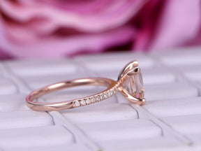 Princess Morganite Diamond Engagement Ring - Lord of Gem Rings