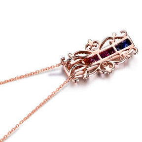 Rainbow Vintage Ruby Sapphire Pendant 18k Gold - Lord of Gem Rings