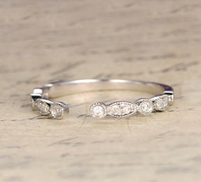 Reserved for AAA: Diamond Wedding Band Half Eternity Anniversary Ring 14K White Gold Open End - Lord of Gem Rings