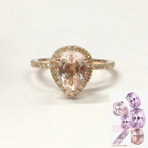 Reserved for AAA - Pear Semi Mount Ring Single Cut Diamond Setting 14K Rose Gold 5x7mm - Lord of Gem Rings