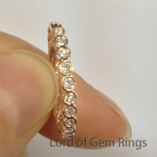 Reserved for Annie Moissanite Wedding Band3/4 Eternity Ring 14K Yellow Gold - Lord of Gem Rings