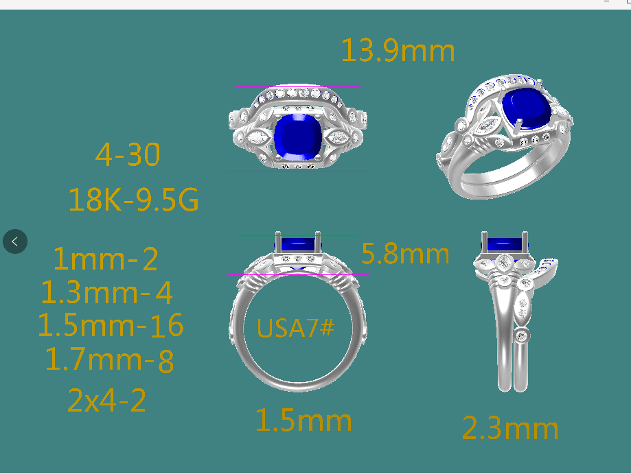 Reserved for Audrey Diamond Floral Shank Semi Mount Ring Set 14K White Gold Cushion - Lord of Gem Rings