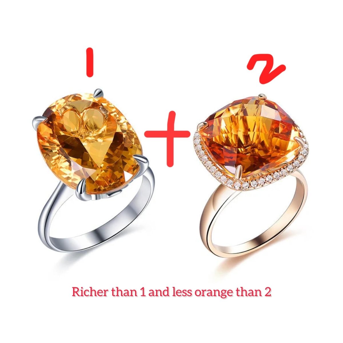 Reserved for Ben - Oval Citrine and Diamond Bridal Set 18K Yellow Gold - Lord of Gem Rings