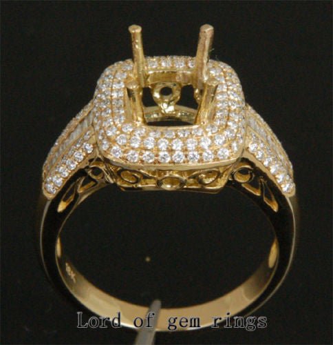 Reserved for Bruce VS Diamond Semi Mount Ring 18K Rose Gold Emerald Cut - Lord of Gem Rings