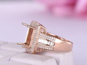 Reserved for Bruce VS Diamond Semi Mount Ring 18K Rose Gold Emerald Cut - Lord of Gem Rings