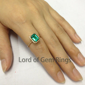 Reserved for chidaw6, Custom Emerald Engagement Ring 14K White Gold - Lord of Gem Rings