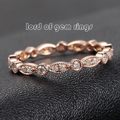 Reserved for dragonb16, 14K Rose Gold Diamond Wedddingg Ring Urgent Delivery - Lord of Gem Rings