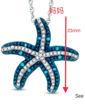 Reserved for Eric- Custom Double Starfish Pendant 14k White Gold - Lord of Gem Rings