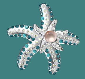 Reserved for Eric- Custom Double Starfish Pendant 14k White Gold - Lord of Gem Rings