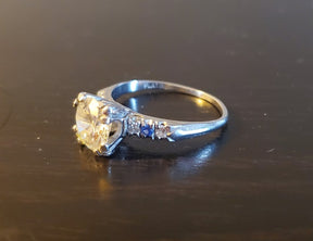 Reserved for Kelsey - Custom Matching Band Ceylon Sapphire & Diamond Wedding Band Half Eternity 14K White Gold - Lord of Gem Rings