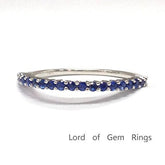 Reserved for Patricia Blue Sapphire Wedding Band Full Eternity 14K White Gold - Lord of Gem Rings