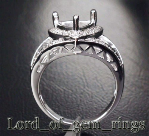 Reserved for Sobriety Diamond Semi Mount Ring Split Shank 10K White Gold Trillion 8mm - Lord of Gem Rings