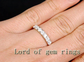 Reserved for Yi - 0.66ct.w Seven - Stone Diamond Wedding Band 14K White Gold - Lord of Gem Rings