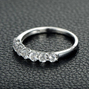 Reserved for Yi - 0.66ct.w Seven - Stone Diamond Wedding Band 14K White Gold - Lord of Gem Rings