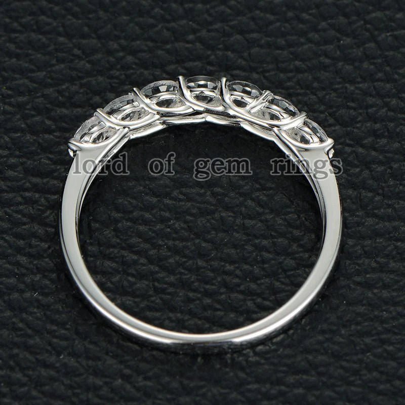 Reserved for Yi - 0.66ct.w Seven - Stone Diamond Wedding Band 14K White Gold - Lord of Gem Rings