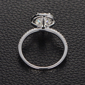 Round Moissanite With Accents Engagement Ring - Lord of Gem Rings