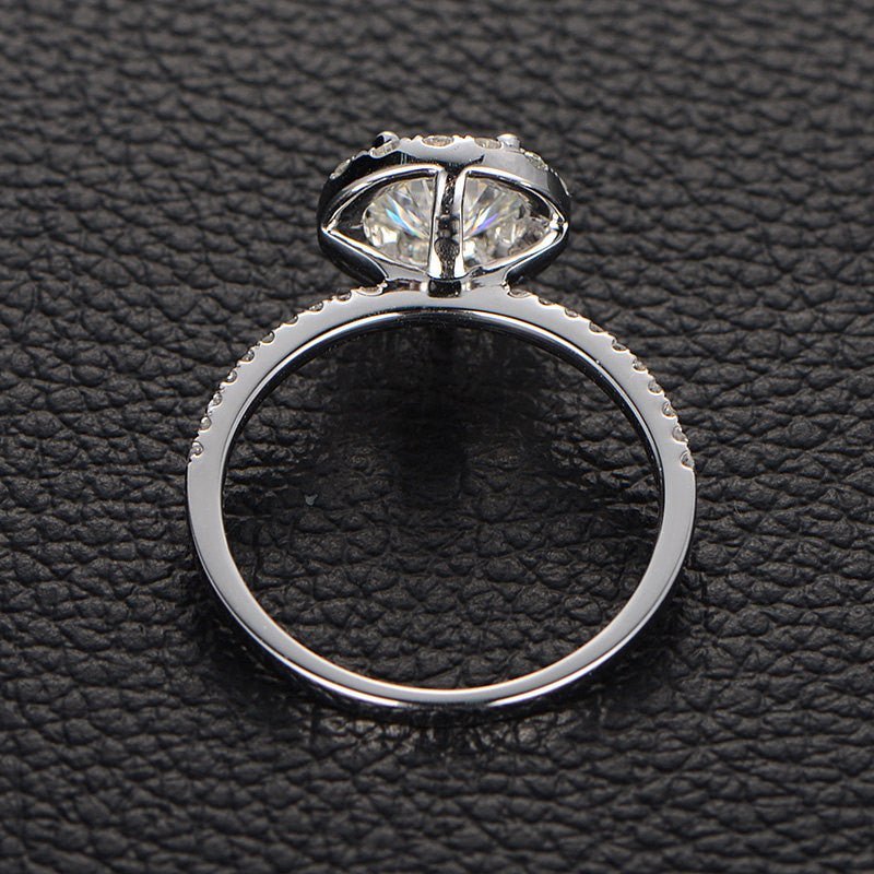 Round Moissanite With Accents Engagement Ring - Lord of Gem Rings