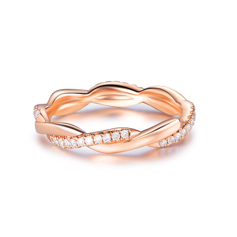 Twisted Diamond Eternity Wedding Band 14K Gold - Lord of Gem Rings