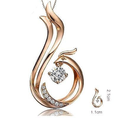 Unique Phoenix Design Diamond Pendant Necklace in 18K Gold - Lord of Gem Rings