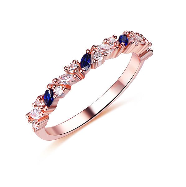 Vintage Marquise Sapphire Moissanite September Birthstone Band Woman Ring - Lord of Gem Rings